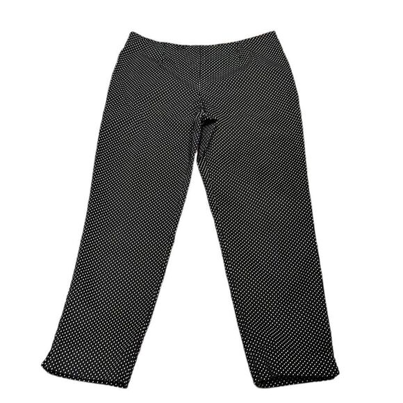 Ellen Tracy Navy And White Polkadot Pull On Pants, Size 10 - Picture 2 of 7